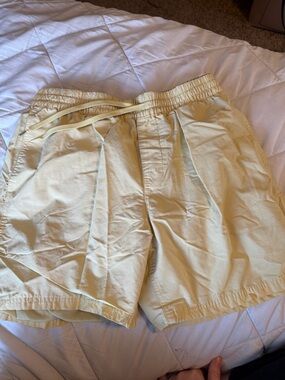Vans Pale Yellow Athletic Drawstring Shorts